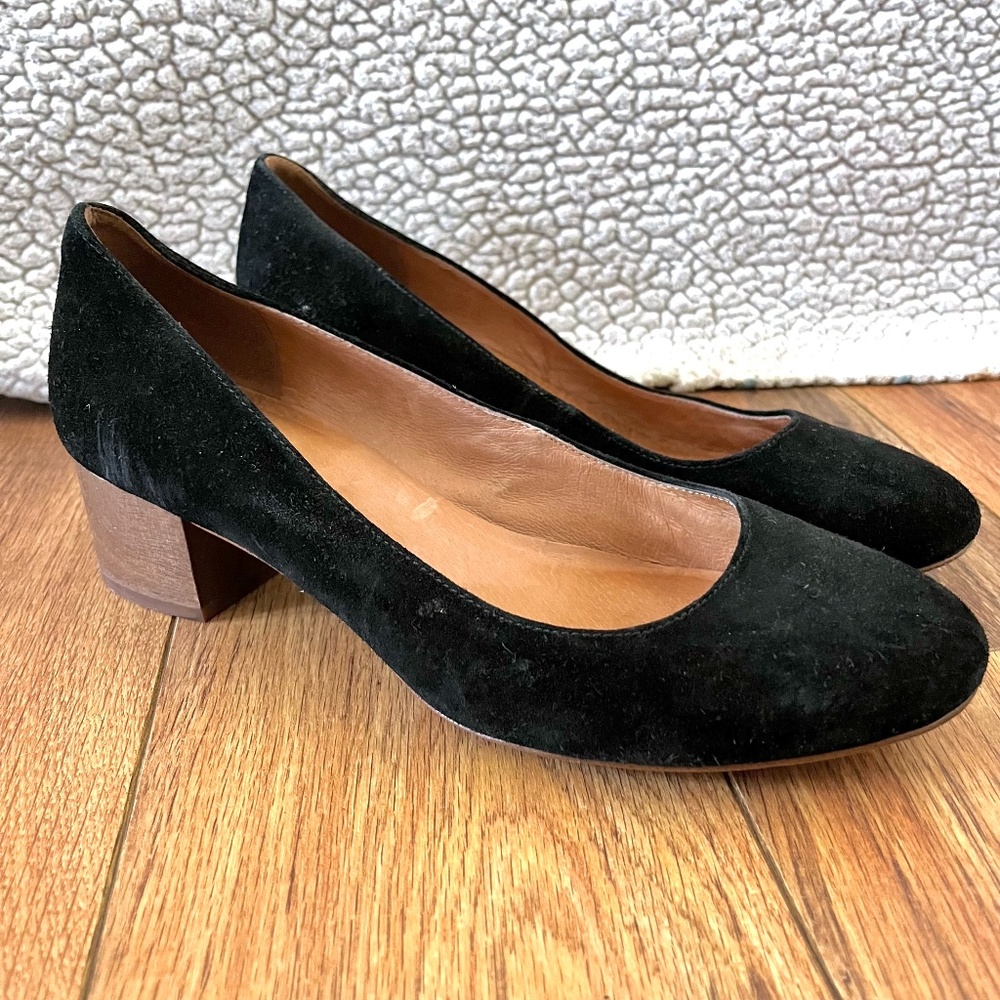 Madewell Ella Black Suede Pump Size 8